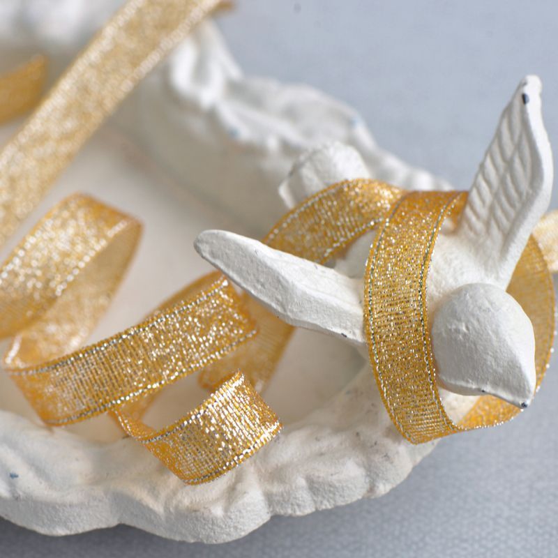 лента парчовая, цвет золотой металлик, ширина 9 мм