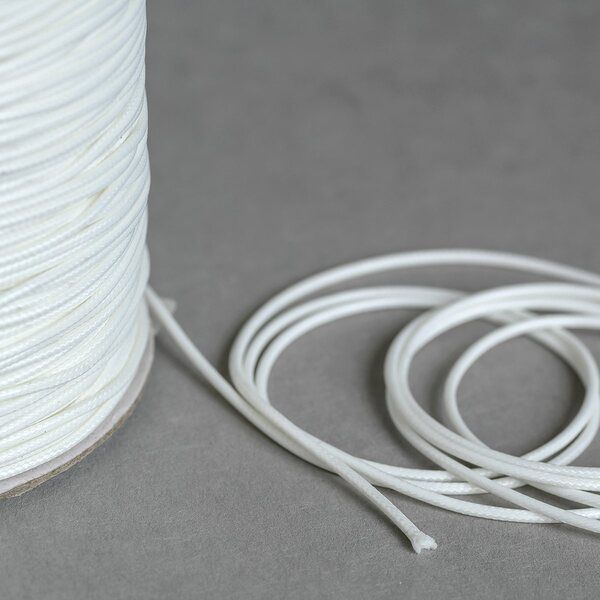 шнур вощеный, цвет белый, 1.5 мм