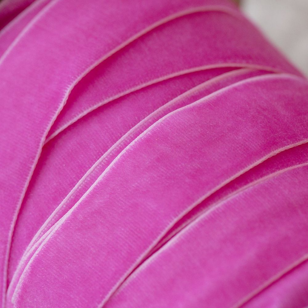 лента, бархат, цвет яркий розовый, ширина 19 мм ленты