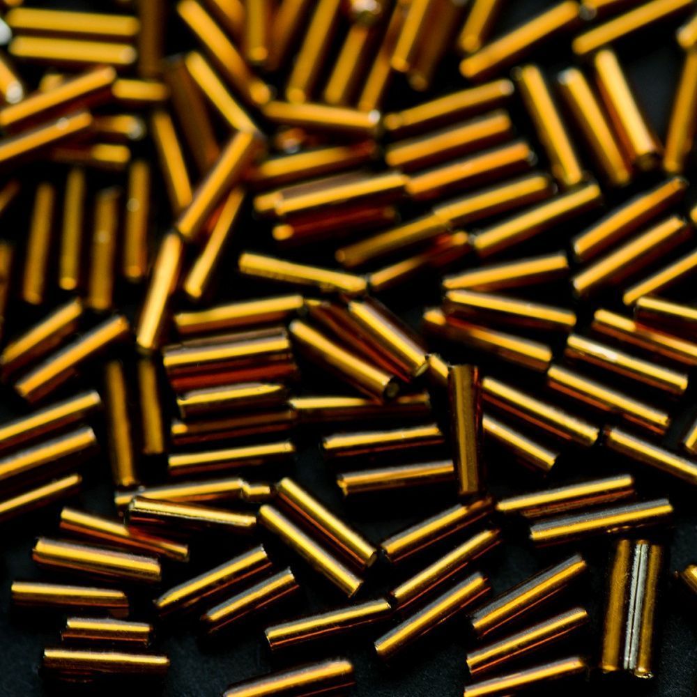 бисер "радуга", цвет коньячный/серебрение, 3"rb (уп 7 г)