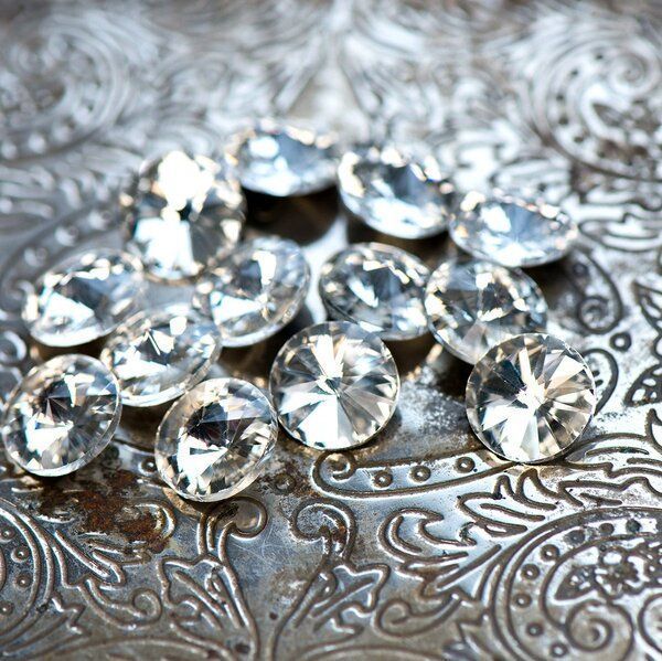 кабошон стекло риволи, цвет прозрачный, 14х7 мм