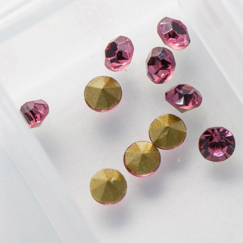 стразы горный хрусталь, цвет розовый, 3.6 мм (уп 10 шт)