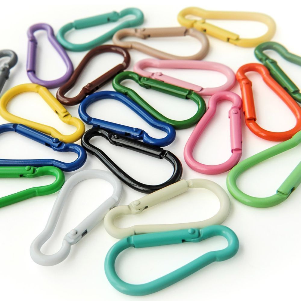 замочек-карабин "рейнбоу", цветовой микс, 46x22.5x4.5 мм