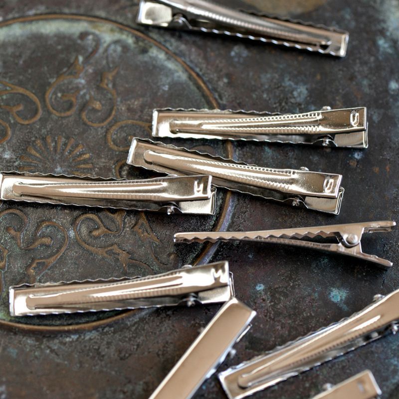 основа для заколки, зажим-крокодильчик, цвет платина, 56x8 мм