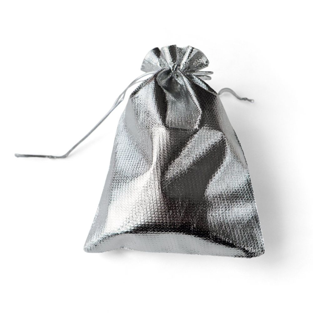 мешочек для украшений, парча, цвет серебро, 18x13 см