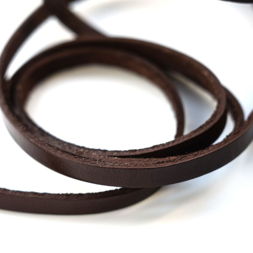 шнур кожаный, плоский, цвет коричневый, 6х2.5 мм