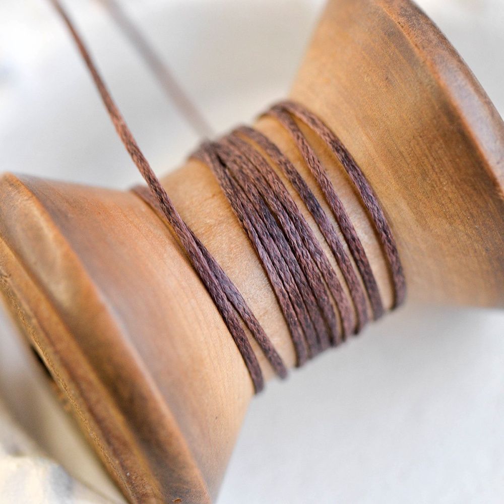 шнур вощеный, цвет коричневый темный, 1х0.5 мм