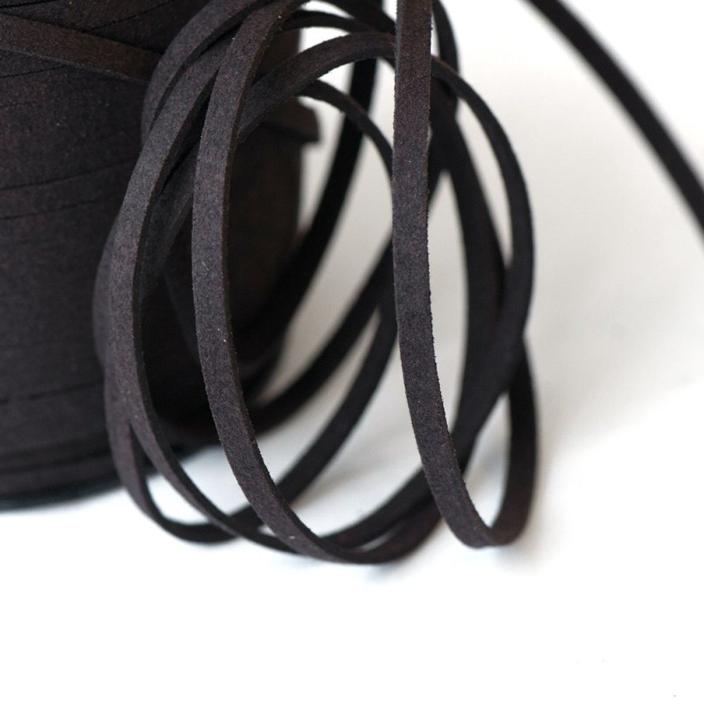 шнур из искусственной замши, коричневый, 5х1.5 мм