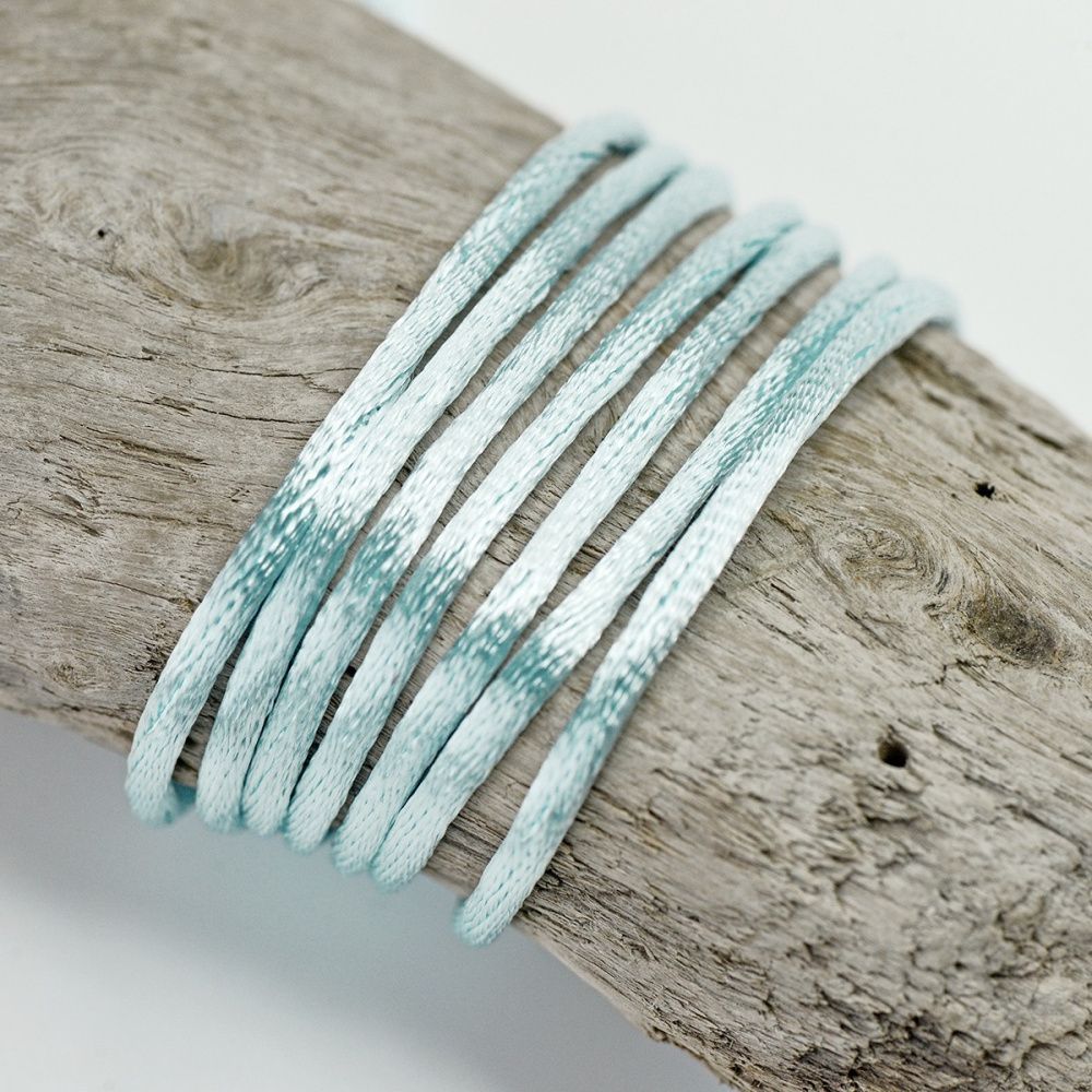 шнур атласный для кумихимо, цвет бледно-голубой, 2 мм