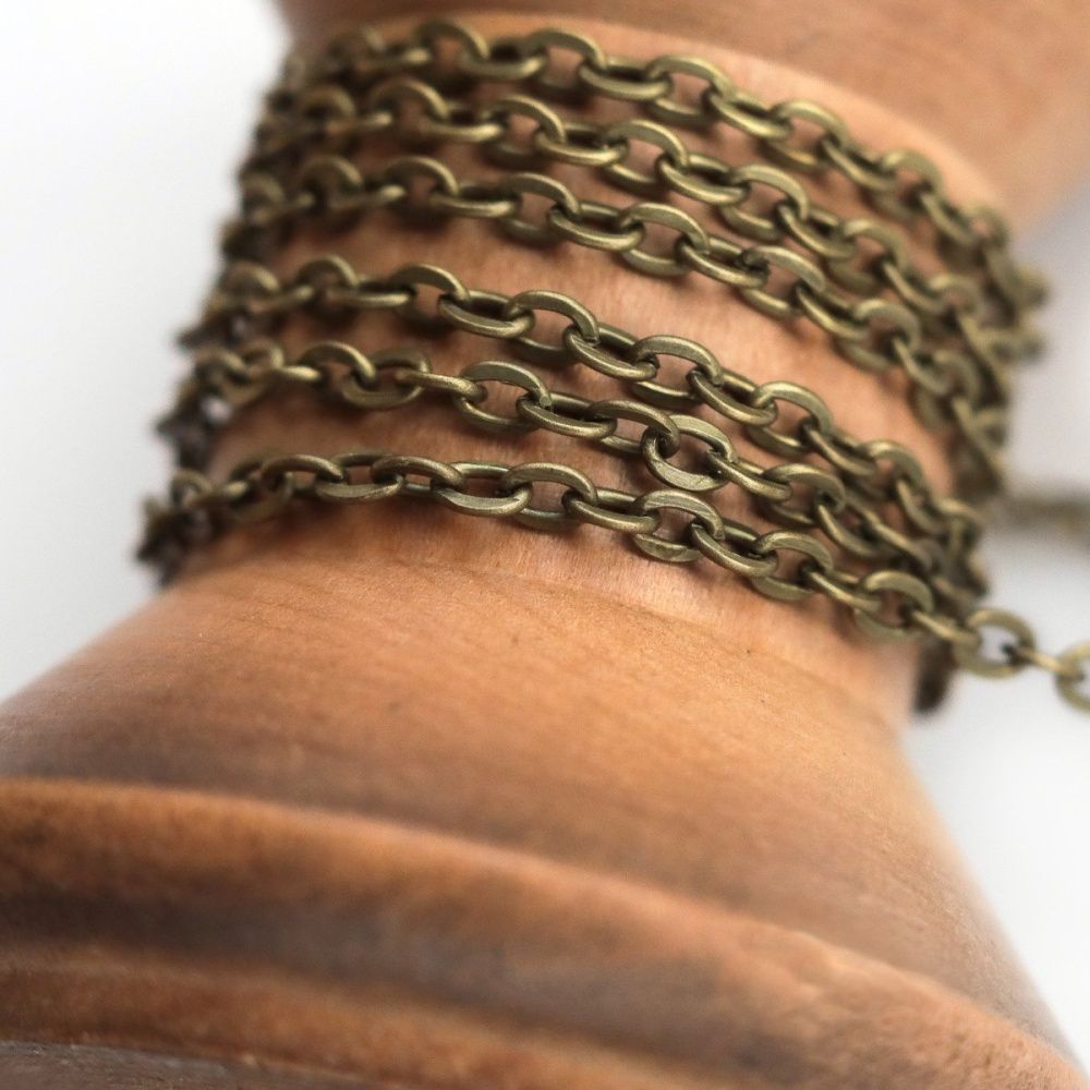 цепочка "овал", цвет античная бронза, звено 3х2х0.5 мм