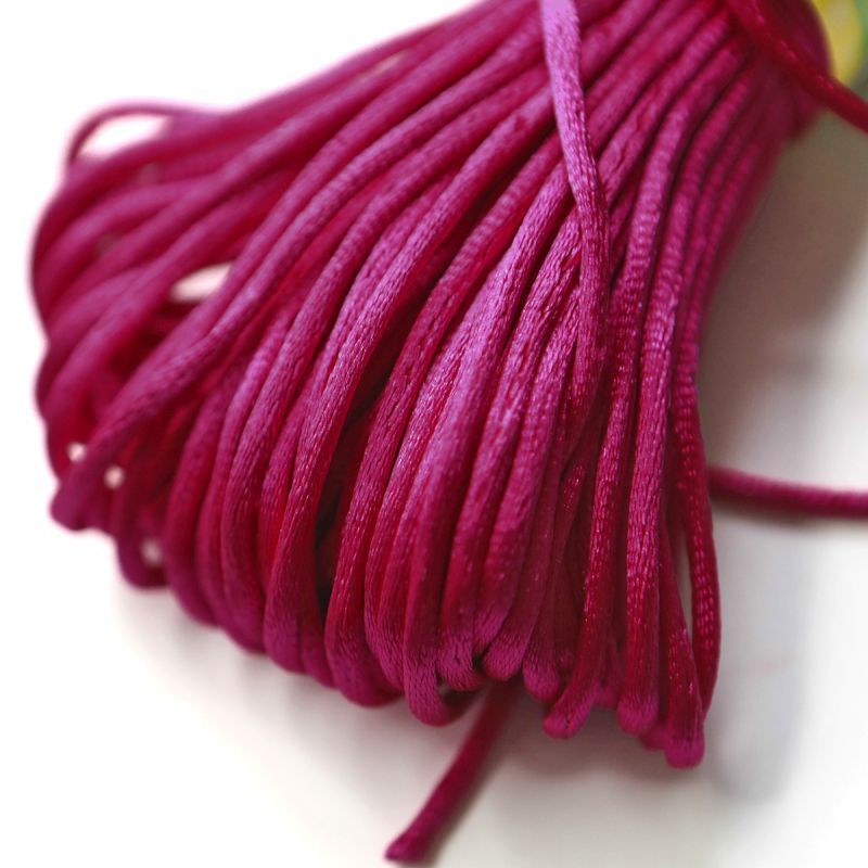 шнур атласный, цвет фуксия, 2 мм, уп 20 м