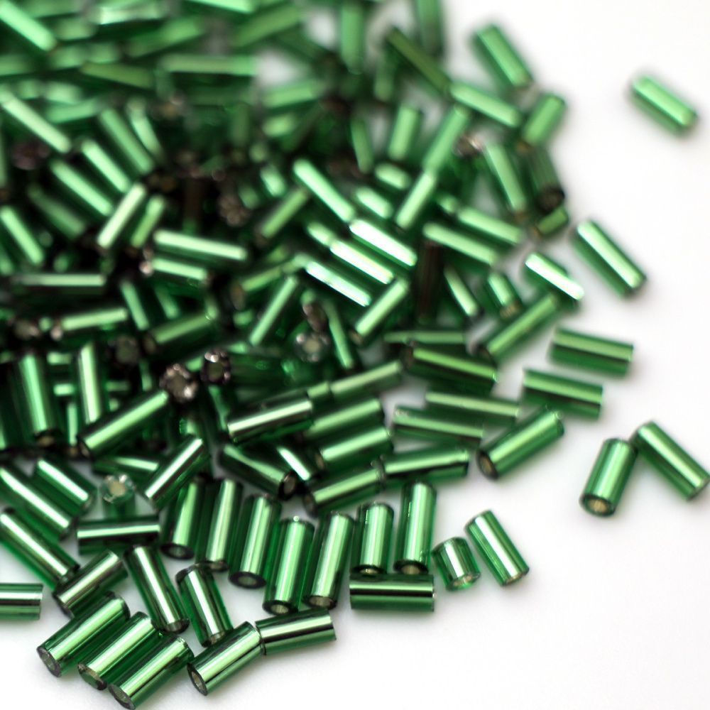 бисер "радуга", рубка, цвет приглушенный зеленый/серебрение (уп 7 г)