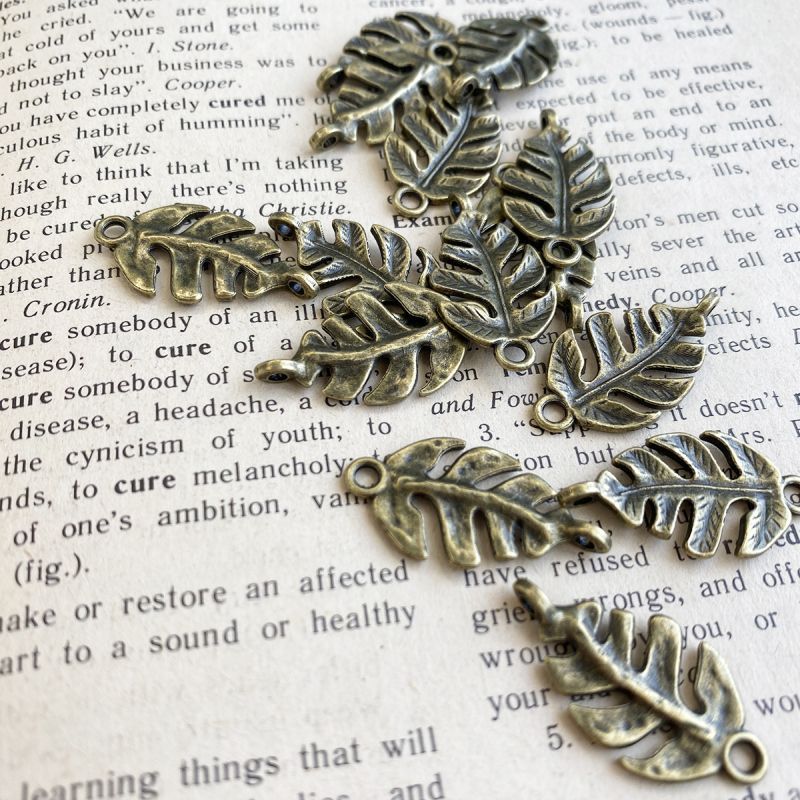 коннектор "монстера", цвет античная бронза, 27x14x4 мм