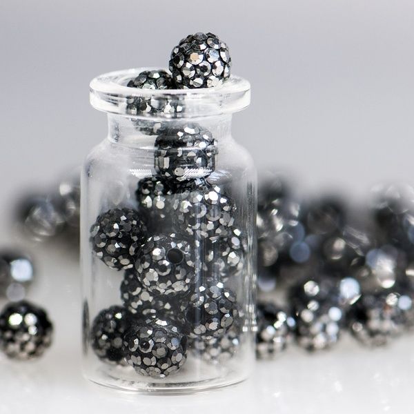 бусина "шамбала" 8, цвет гематит, 8 мм