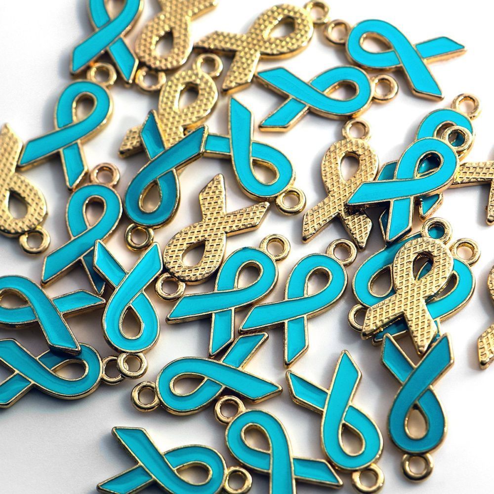 подвеска металлическая "ленточка", эмаль, цвет голубой яркий, 20x10x2 мм