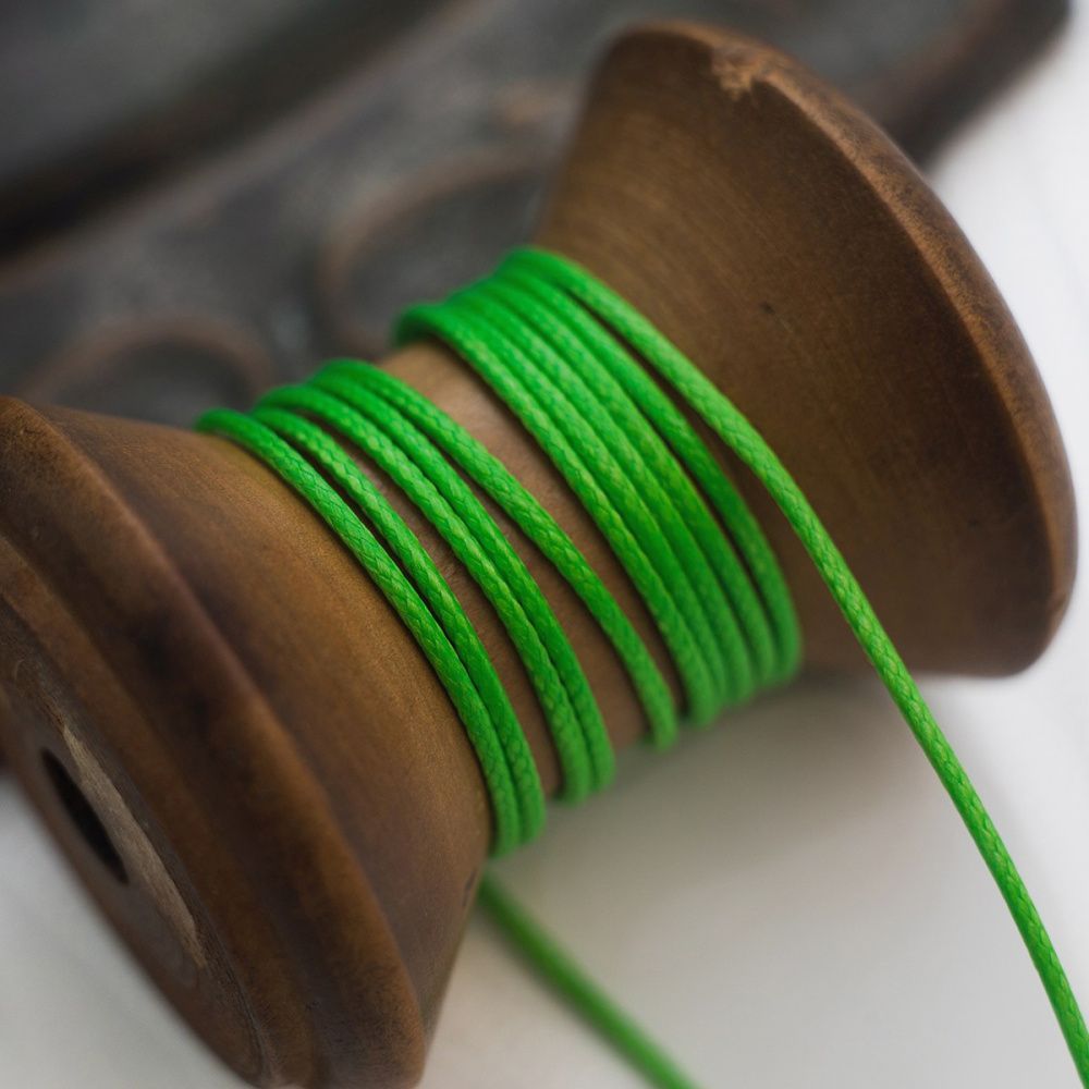 шнур вощеный, цвет зеленый весенний, 1 мм