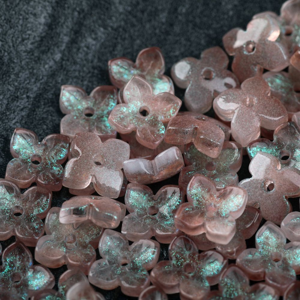 бусина "вероника", стекло, цвет карамельный, 10x10x3.5 мм