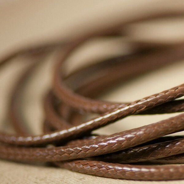 шнур вощеный, цвет темно-коричневый, 2 мм