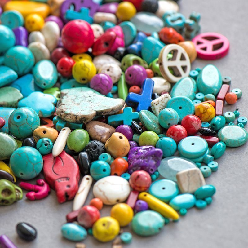 бусина говлит синтетический "фортекс", цветовой и размерный микс (уп. 20 г)