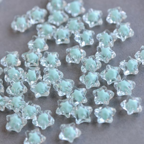 бусина, акрил "звездочка", цветовой микс, 10x9x4 мм