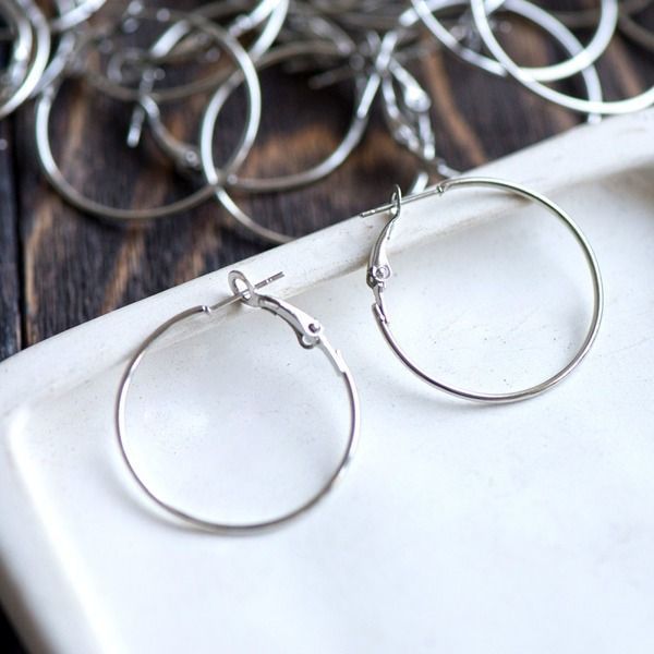 пуссеты "кольцо", цвет платина, 32x30 мм