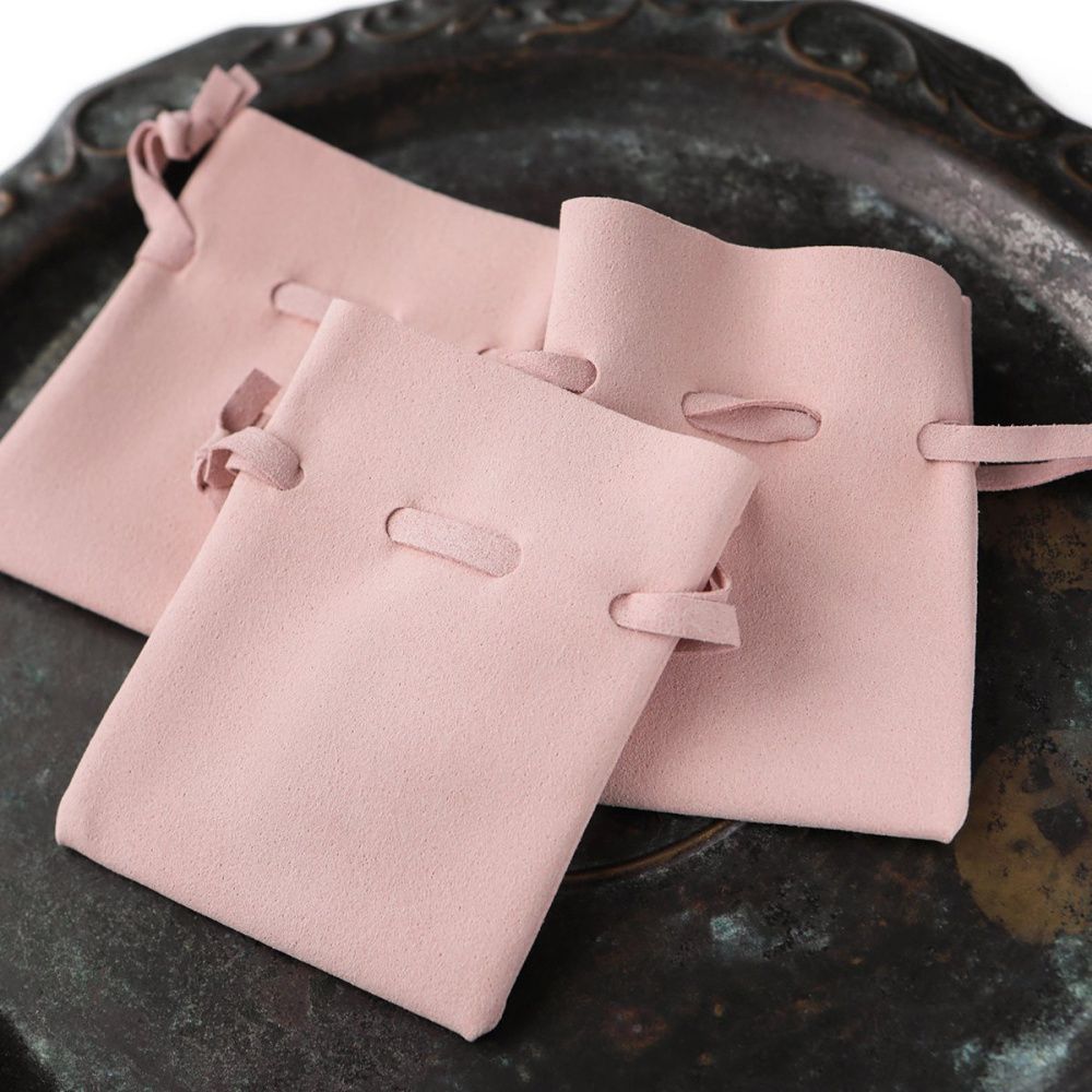 мешочек для украшений, микрофибра, цвет лососевый, 8x7 см