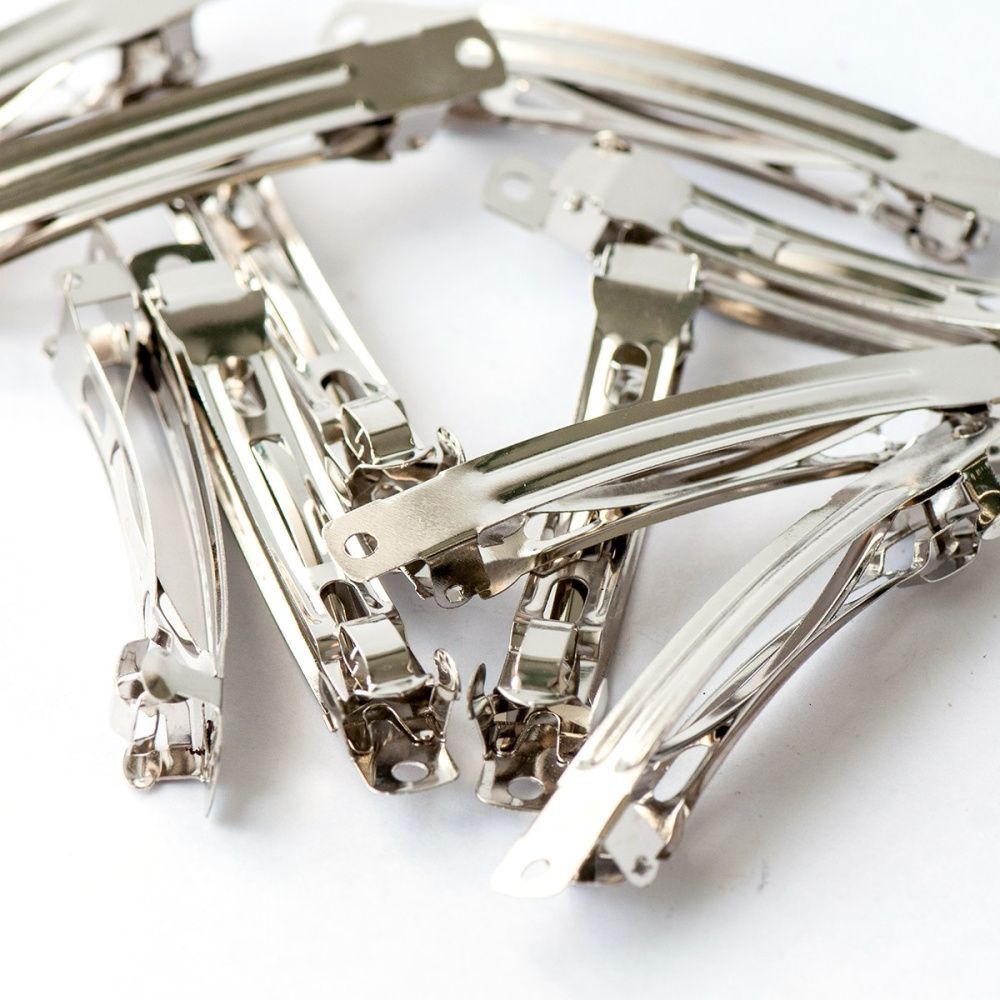 основа для заколки-автомат, цвет платина, 78х8 мм