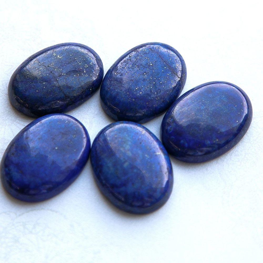 кабошон лазурит овальный, цвет синий,  30x22x7 мм