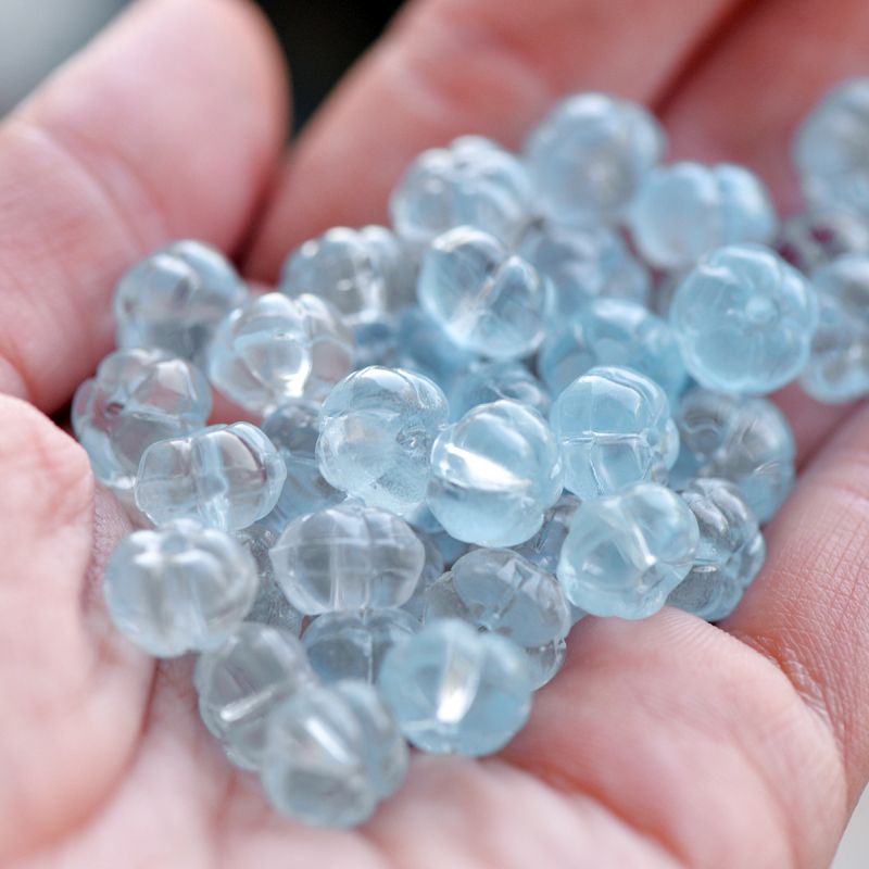 бусина "незабудка jelly", стекло, цвет голубой, 10x10x6.5 мм