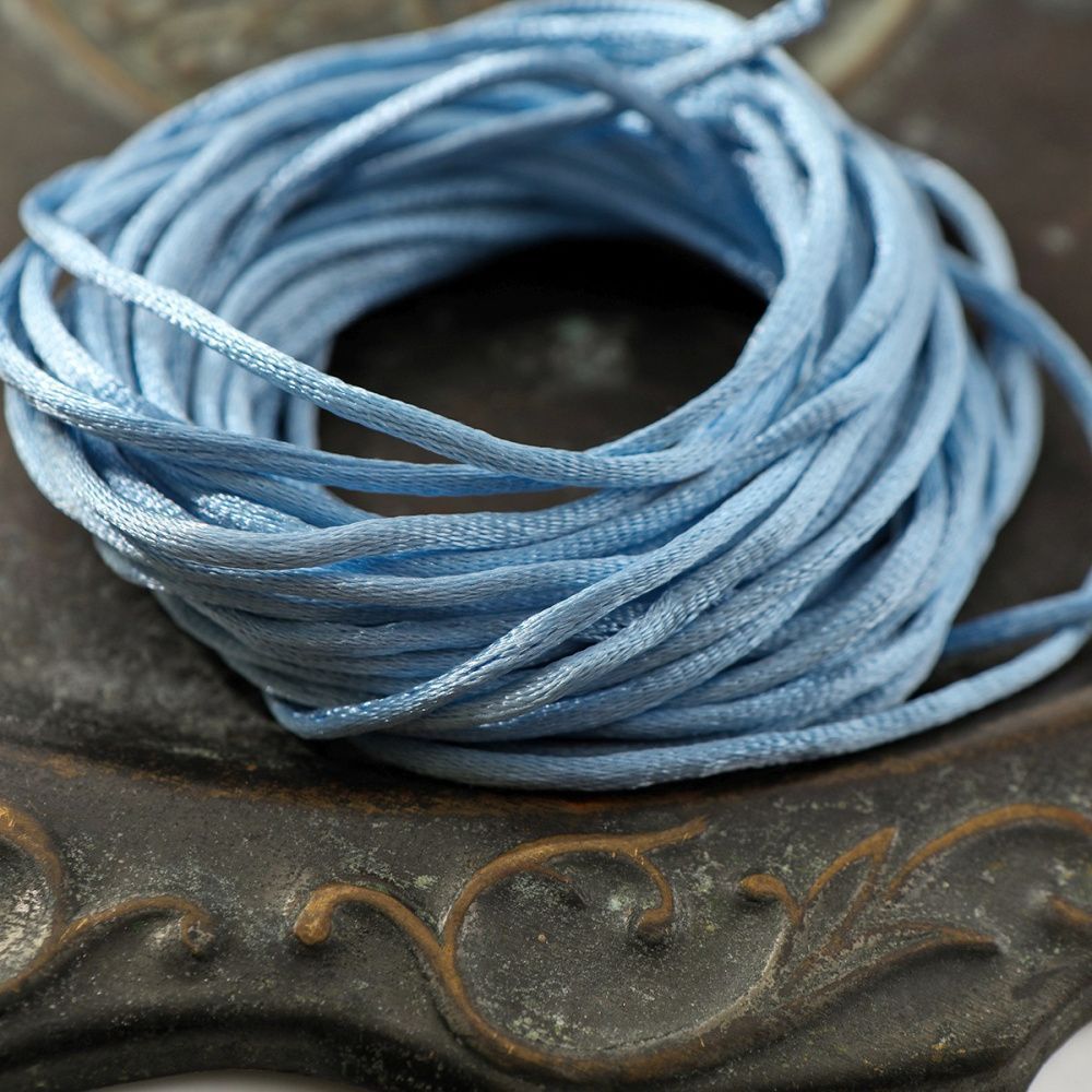 шнур атласный, цвет голубой, 2 мм, мот 20 м