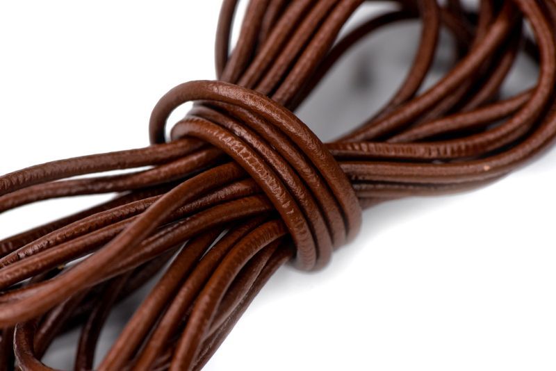шнур кожаный, цвет шоколадный, диаметр 2.5 мм