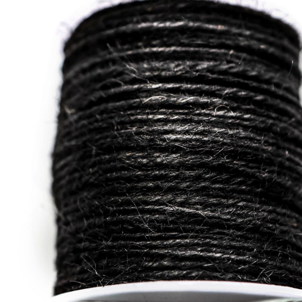шнур конопляный, цвет черный, 2 мм (уп 5 м)