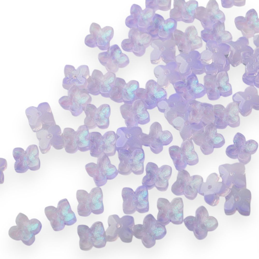 бусина "вероника", стекло, цвет св.сиреневый, 10x10x3.5 мм