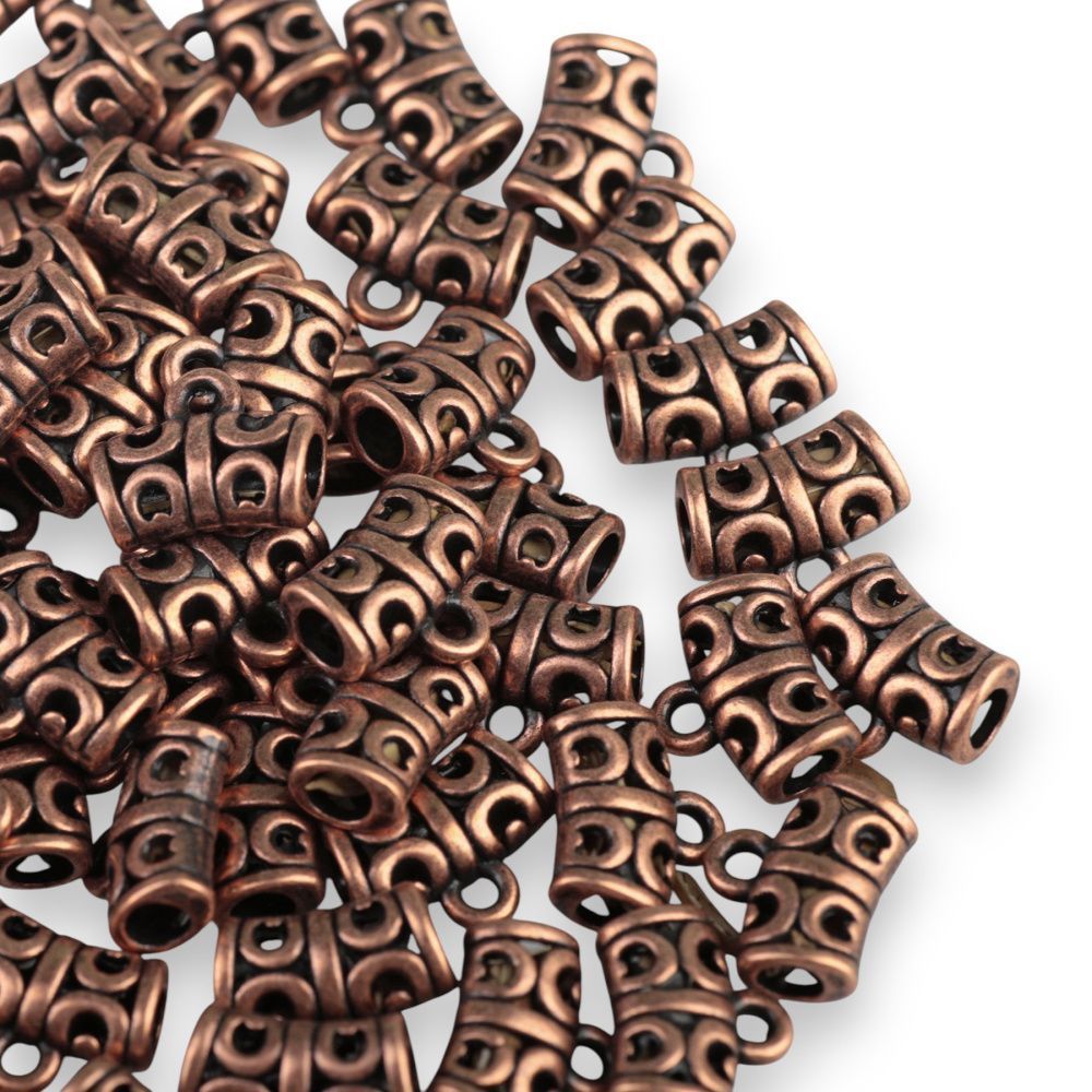 бейл "трубочка", цвет красная медь, 10х12х6 мм