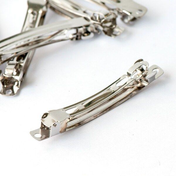 основа для заколки-автомат, цвет платина, 78х8 мм