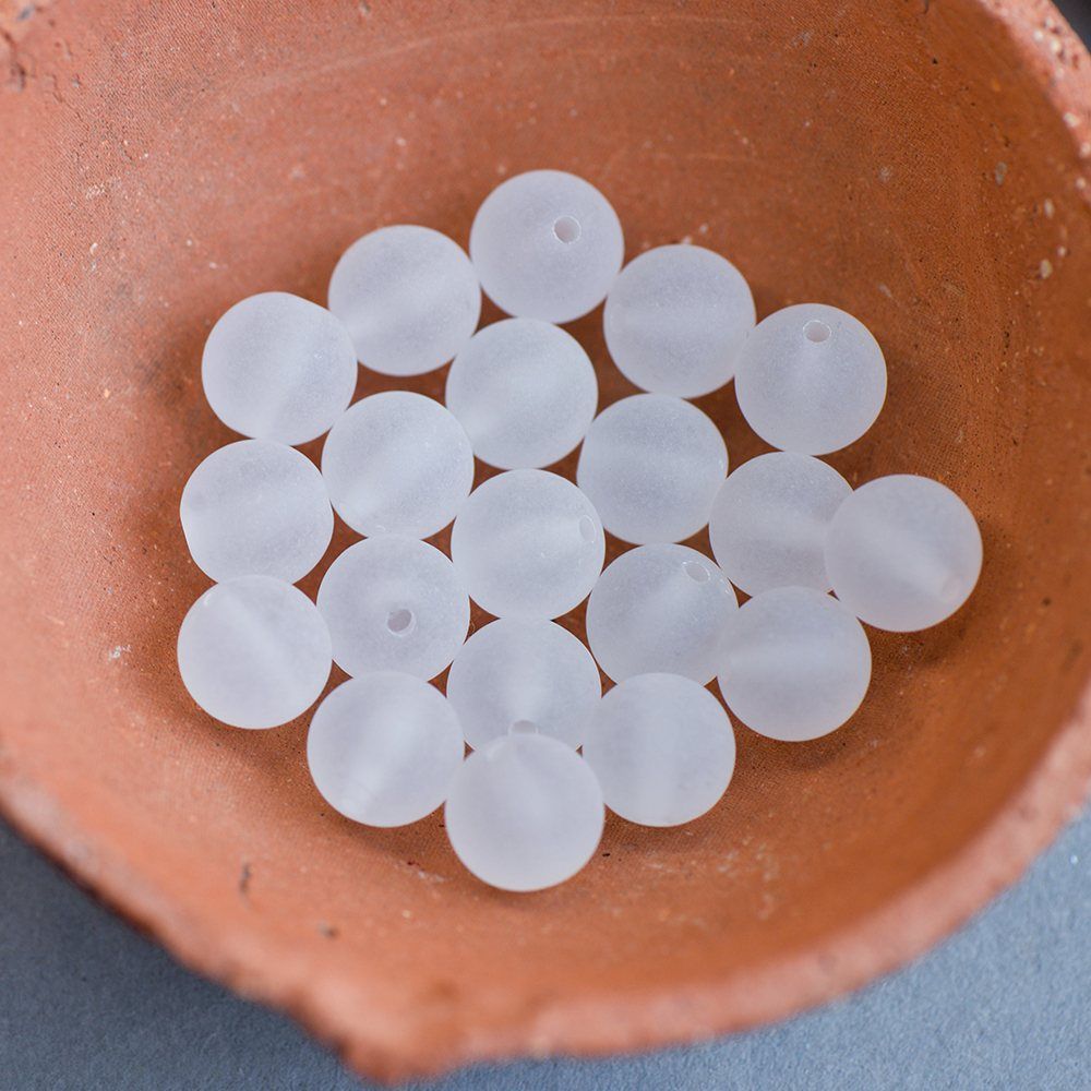 бусина, акрил 12, матовая, цвет прозрачный, 12 мм