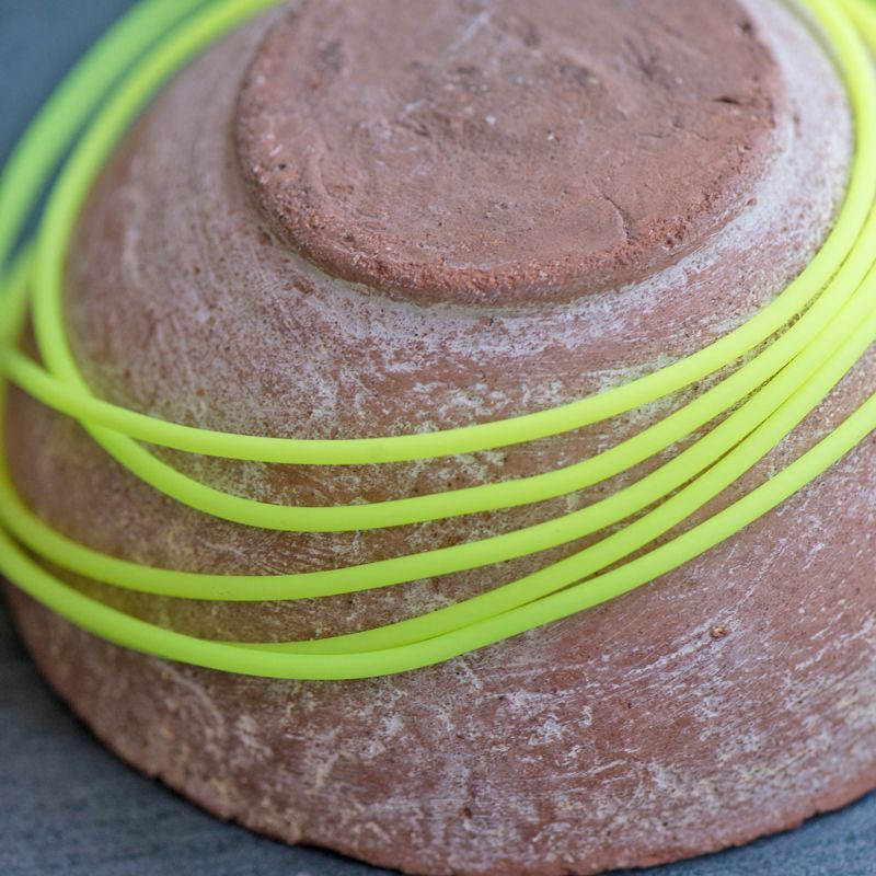 шнур резиновый, с отверстием, цвет желтый неон, 2 мм