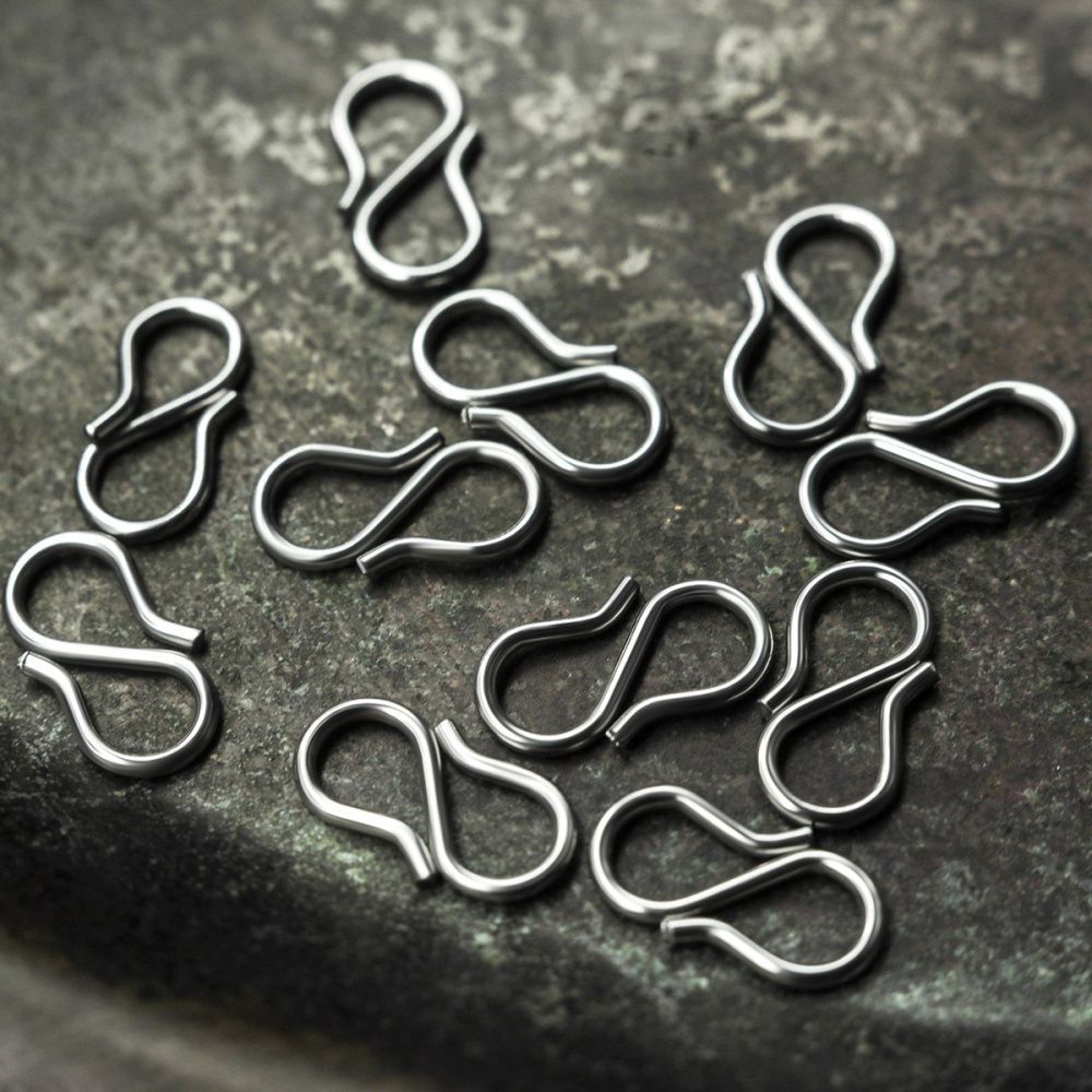 замок для украшений "s", цвет платина, 12x6x1 мм