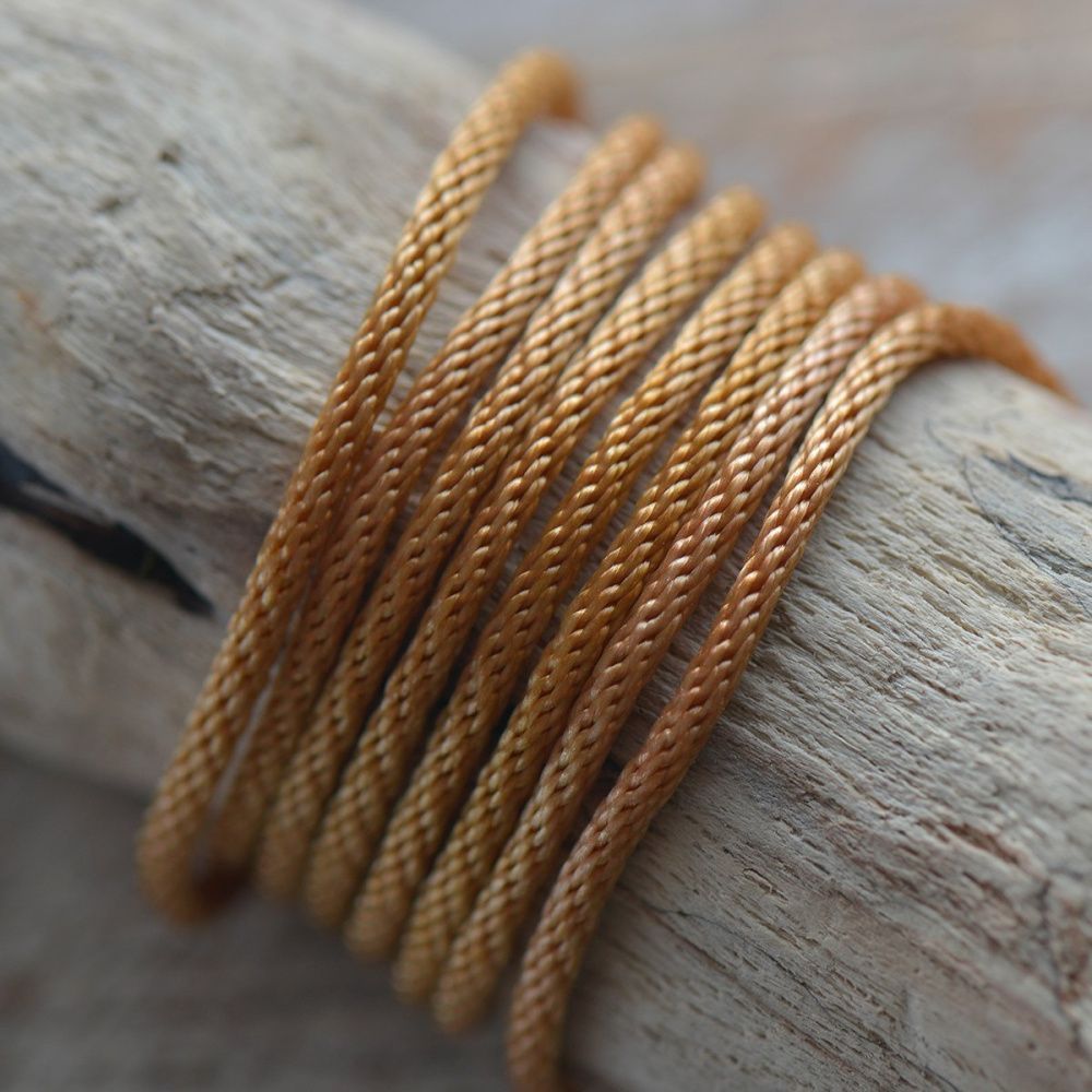 шнур, полиэстер, круглый, цвет карамельный, 2 мм  