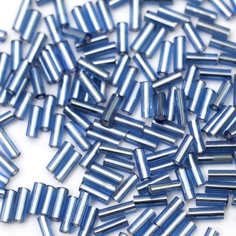 бисер "радуга", стеклярус, цвет барвинковый/серебряный (уп 7 г)