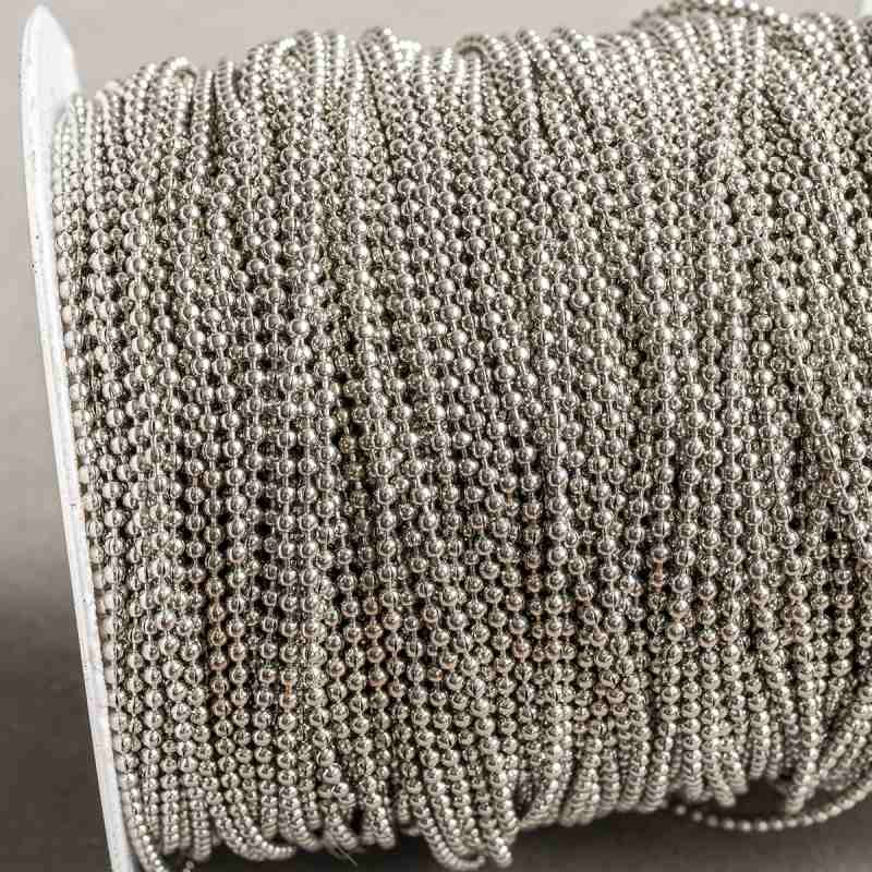 цепочка "шарик", цвет платина, шарик 1.5 мм