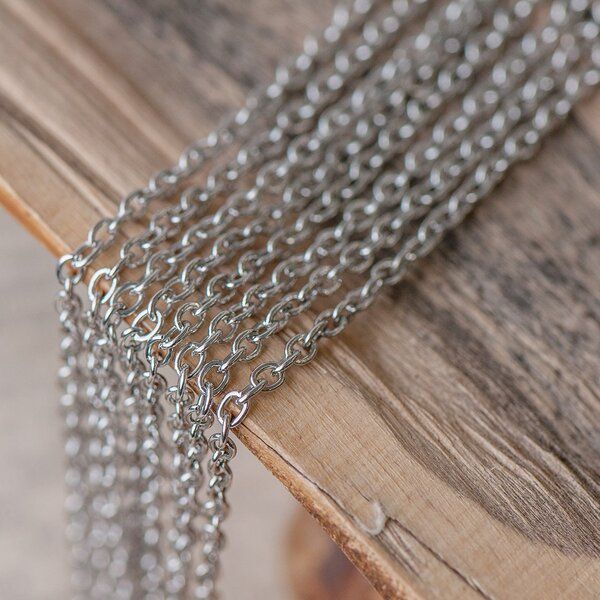 цепочка "кросс", цвет платина, звено 3x2x0.5 мм