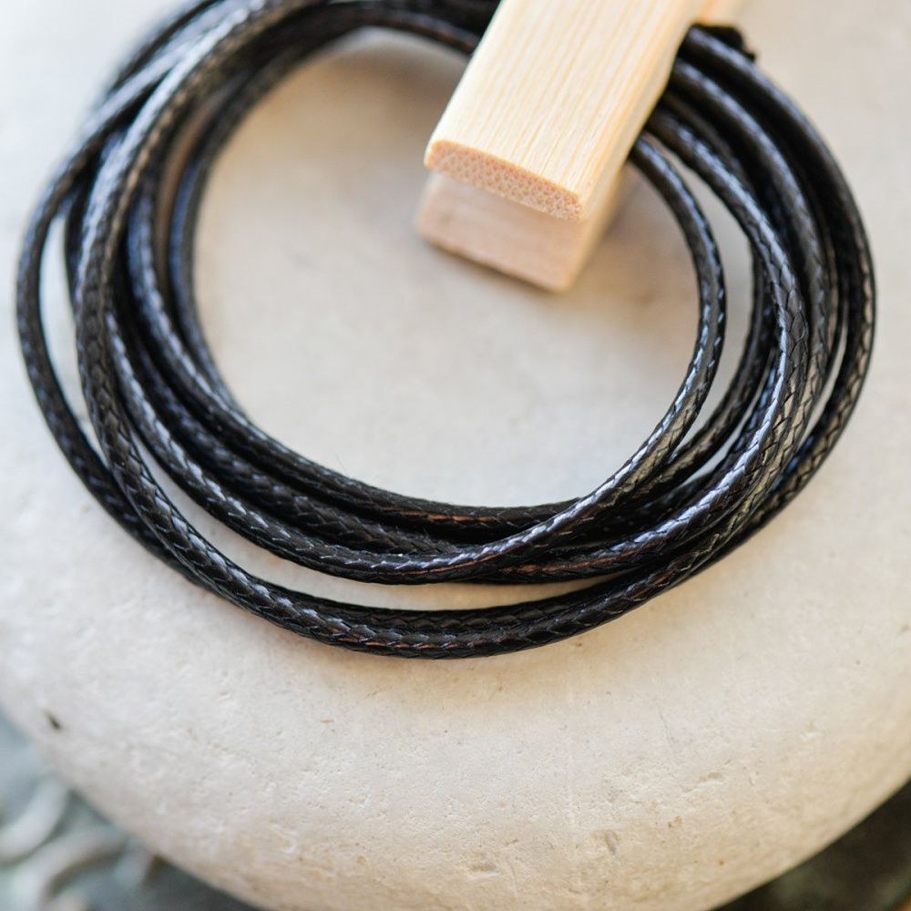 шнур вощеный, цвет черный, 2 мм