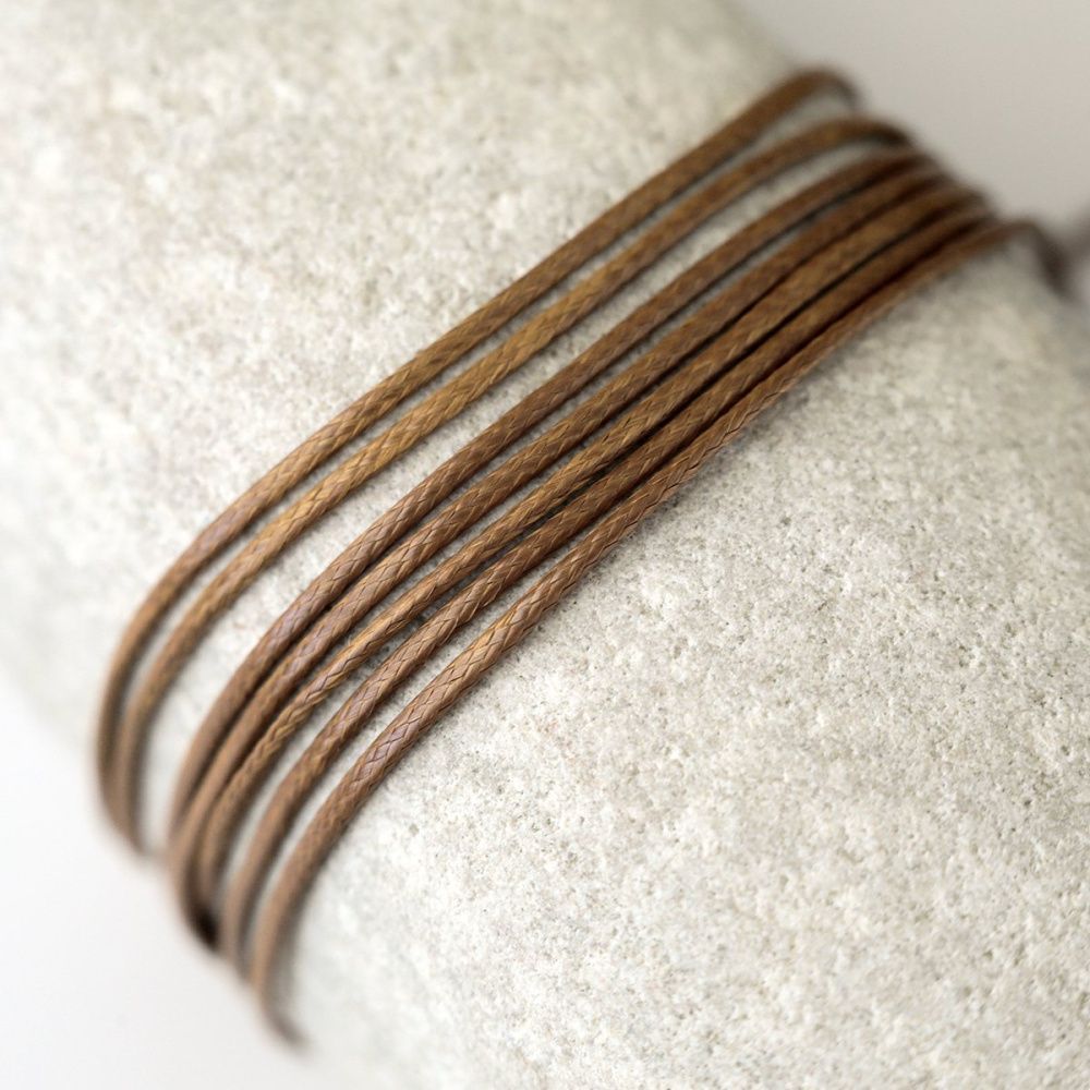 шнур вощеный, цвет бежевый, 1 мм