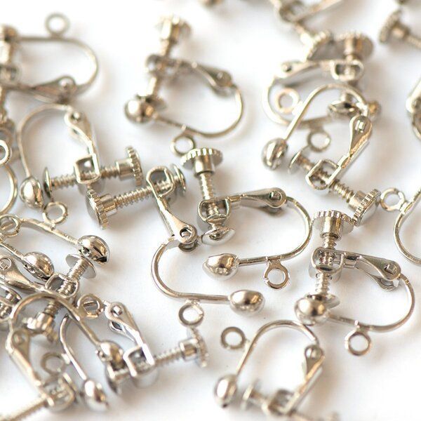 основа для клипс на винтах, цвет платина, 18х13х4 мм