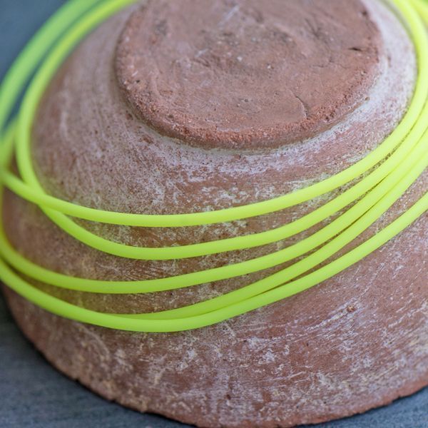 шнур резиновый, с отверстием, цвет желтый неон, 2 мм