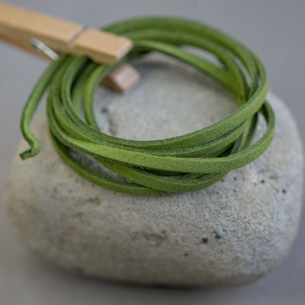шнур из искусственной замши, светло-зеленый, 3х1.5 мм