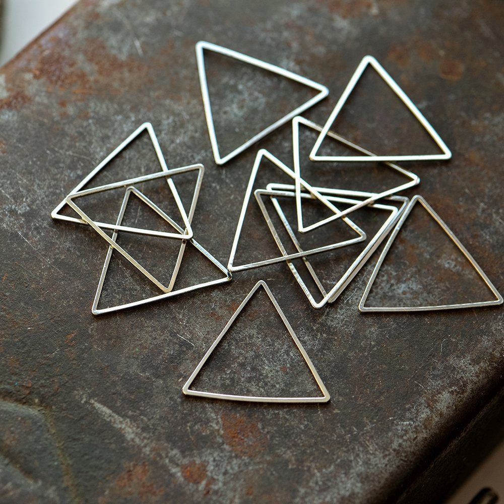 подвеска-рамка металл "триангл", цвет платина, 23.5x27x0.8 мм