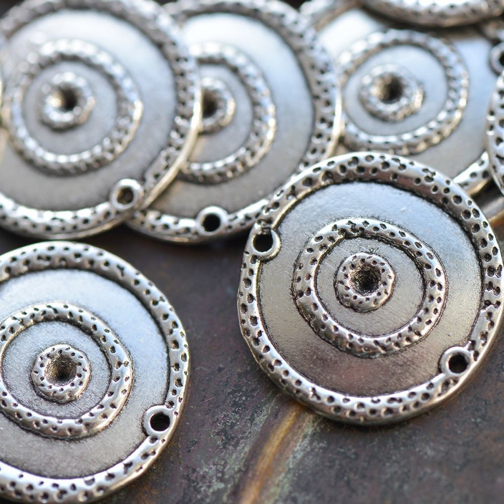 коннектор "антик", цвет античное серебро, 22х2 мм