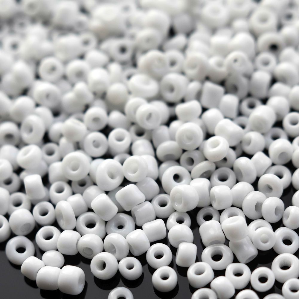 бисер "радуга", цвет белый непрозрачный, 12/0 (уп 7 г)